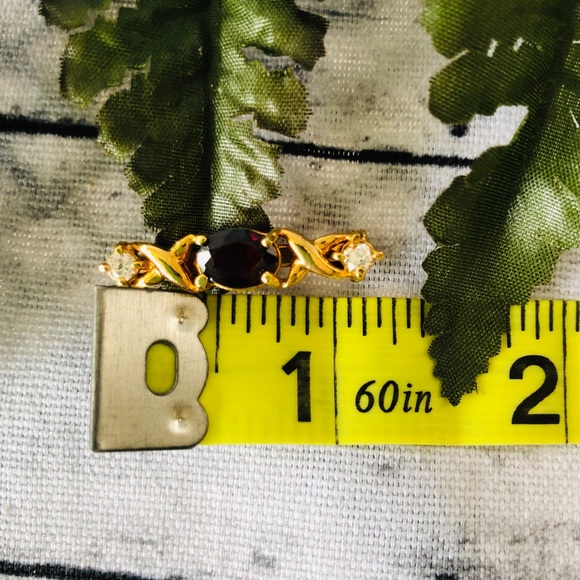 Garnet/C Z Kisses Bar Pin - Picture 6 of 8